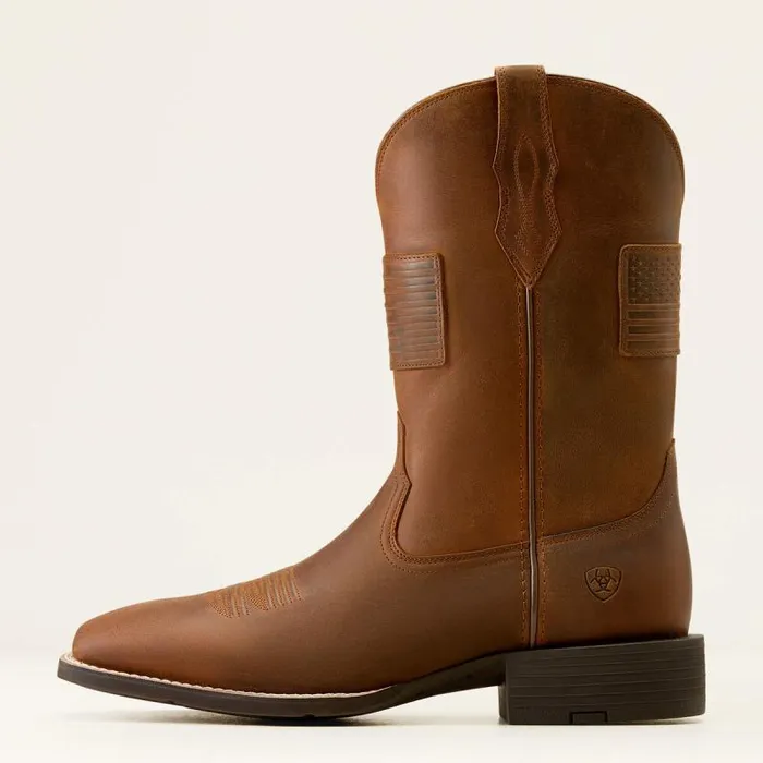 Men Western Boots Ariat Sport Patriot II Western Boot Distressed Tan Men Western Boots Ariat Sport Patriot II Western Boot Distressed Tan