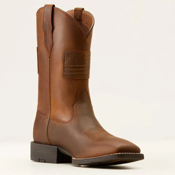 Men Western Boots Ariat Sport Patriot II Western Boot Distressed Tan Men Western Boots Ariat Sport Patriot II Western Boot Distressed Tan