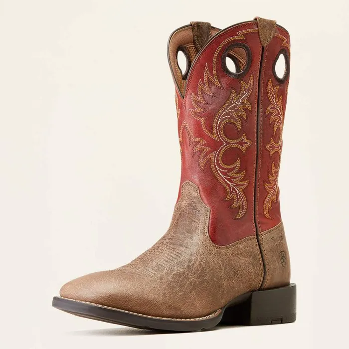 Men Western Boots Ariat Sport Rodeo Western Boot Crazy Crunch Tan