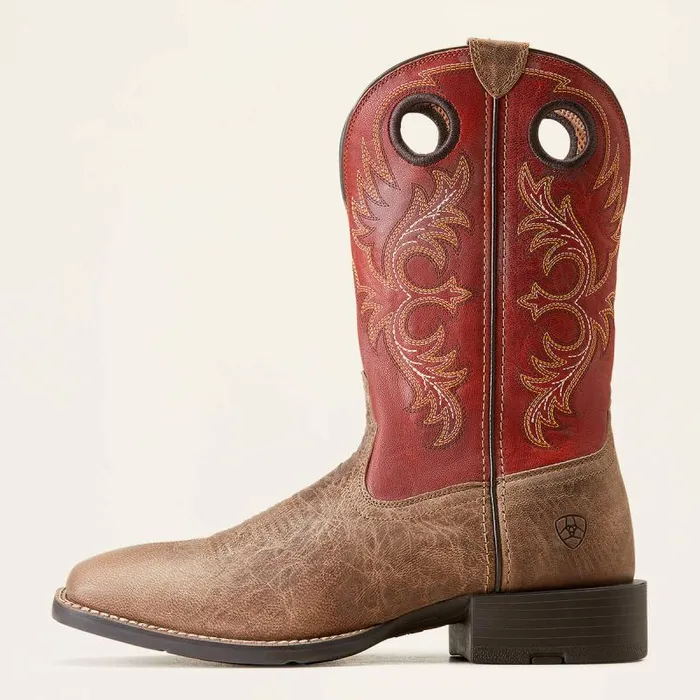 Men Western Boots Ariat Sport Rodeo Western Boot Crazy Crunch Tan