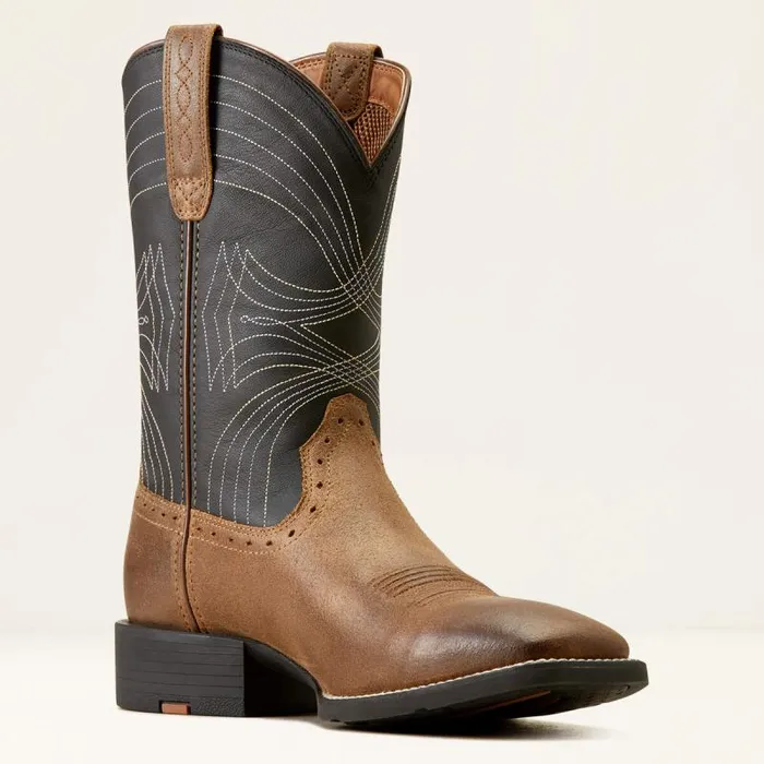 Men Western Boots Ariat Sport Wide Square Toe Cowboy Boot Barley Brownmatte Black Men Western Boots Ariat Sport Wide Square Toe Cowboy Boot Barley Brownmatte Black