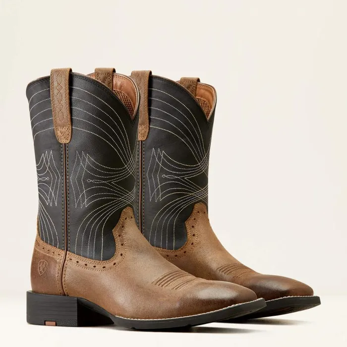 Men Western Boots Ariat Sport Wide Square Toe Cowboy Boot Barley Brownmatte Black Men Western Boots Ariat Sport Wide Square Toe Cowboy Boot Barley Brownmatte Black