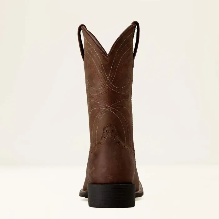 Men Western Boots Ariat Sport Wide Square Toe Cowboy Boot Distressed Brown