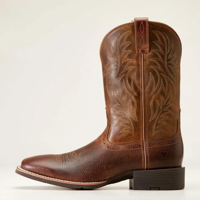 Men Western Boots Ariat Sport Wide Square Toe Western Boot Fiddle Brown Men Western Boots Ariat Sport Wide Square Toe Western Boot Fiddle Brown