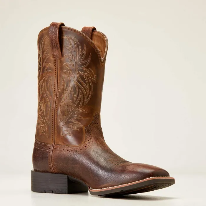 Men Western Boots Ariat Sport Wide Square Toe Western Boot Fiddle Brown Men Western Boots Ariat Sport Wide Square Toe Western Boot Fiddle Brown