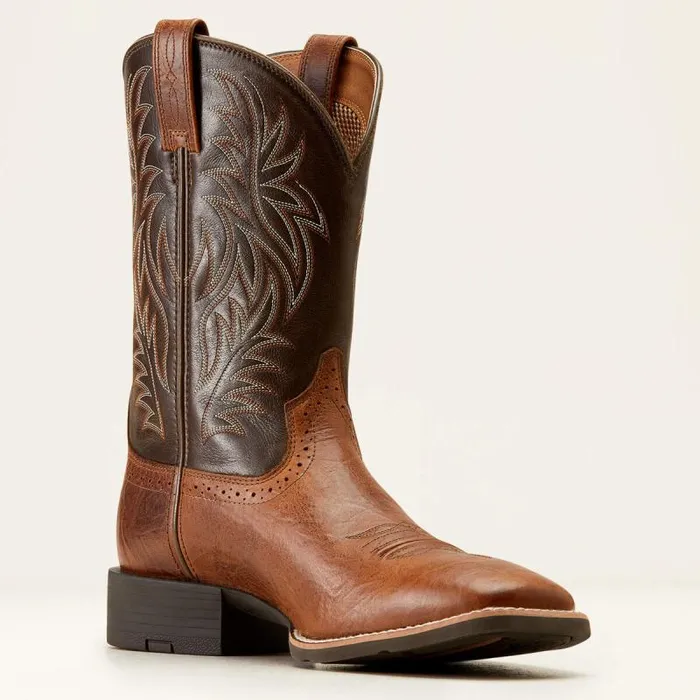 Men Western Boots Ariat Sport Wide Square Toe Western Boot Peanut Butterchaga Brown Men Western Boots Ariat Sport Wide Square Toe Western Boot Peanut Butterchaga Brown