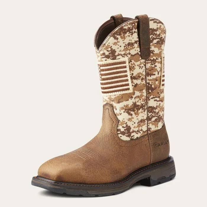Men Western Boots Ariat WorkHog Patriot Work Boot Earth