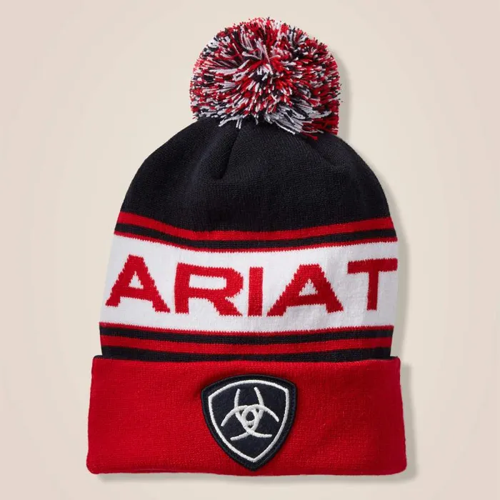 MenWomen Hats and Caps Ariat Ariat Team Beanie Navyred