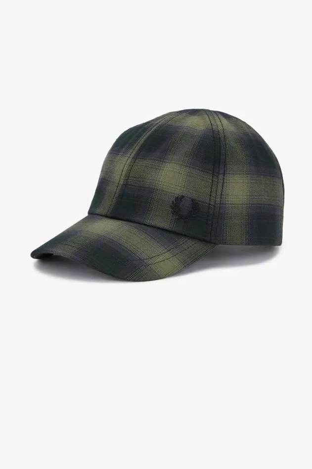 MenWomen Other Accessories Fred Perry Blurred Check Cap Laurel Wreath Green