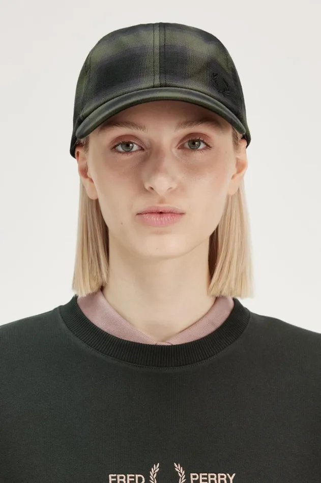 MenWomen Other Accessories Fred Perry Blurred Check Cap Laurel Wreath Green