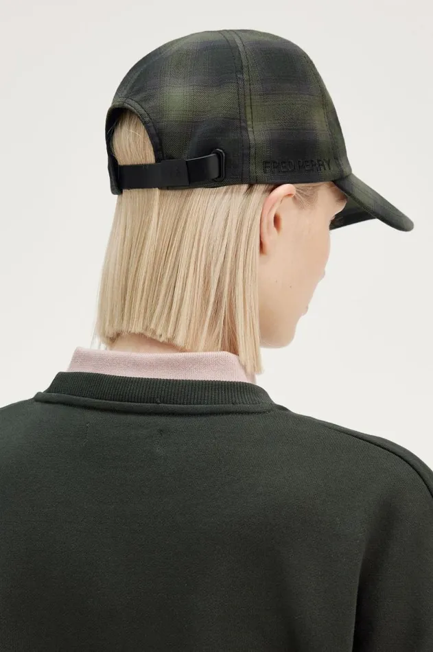 MenWomen Other Accessories Fred Perry Blurred Check Cap Laurel Wreath Green