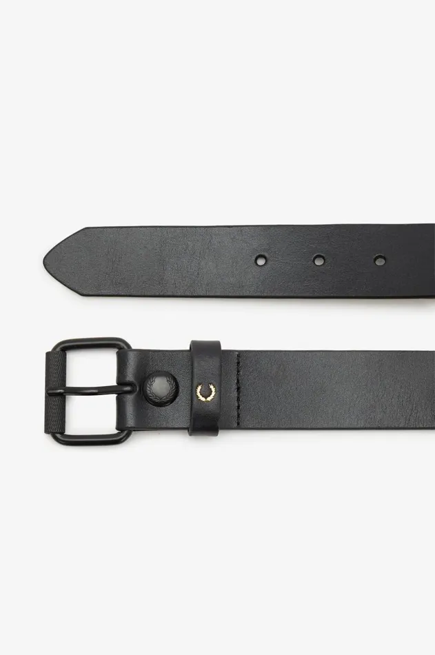 MenWomen Other Accessories Fred Perry Burnished Leather Belt Black
