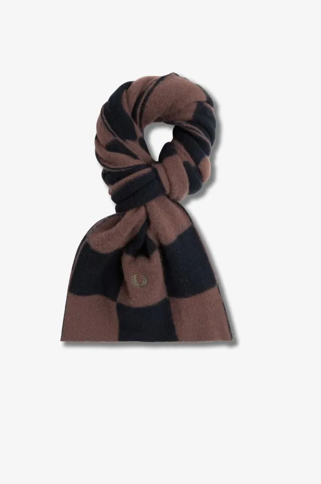 MenWomen Other Accessories Fred Perry Chequerboard Lambswool Scarf Carrington Brick