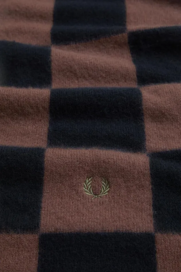 MenWomen Other Accessories Fred Perry Chequerboard Lambswool Scarf Carrington Brick