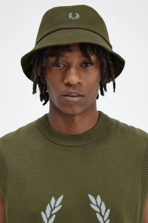 MenWomen Other Accessories Fred Perry Classic Piqu Bucket Hat Uniform Greenlight Ice