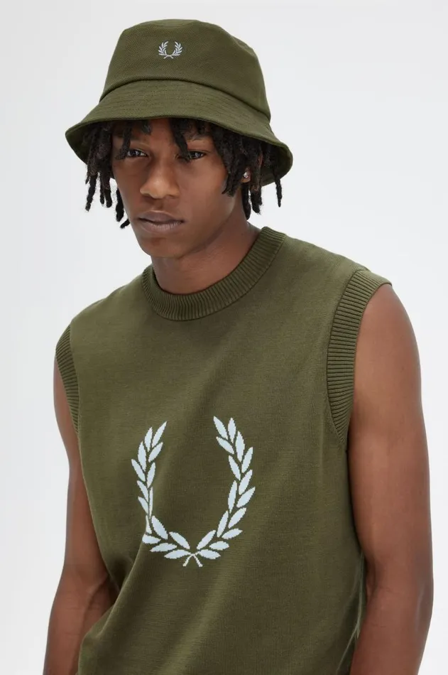 MenWomen Other Accessories Fred Perry Classic Piqu Bucket Hat Uniform Greenlight Ice