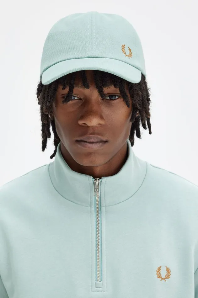 MenWomen Other Accessories Fred Perry Classic Piqu Cap Silver Bluedark Caramel