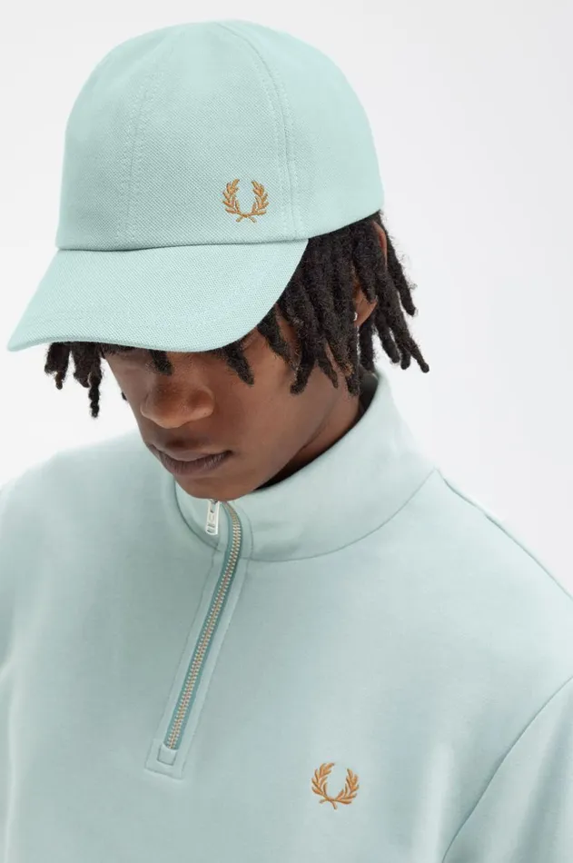 MenWomen Other Accessories Fred Perry Classic Piqu Cap Silver Bluedark Caramel