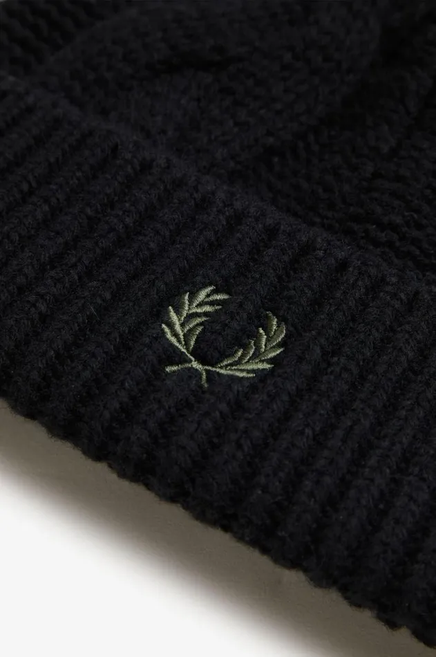 MenWomen Other Accessories Fred Perry Lambswool Cable Beanie Black