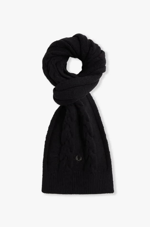 MenWomen Other Accessories Fred Perry Lambswool Cable Scarf Black
