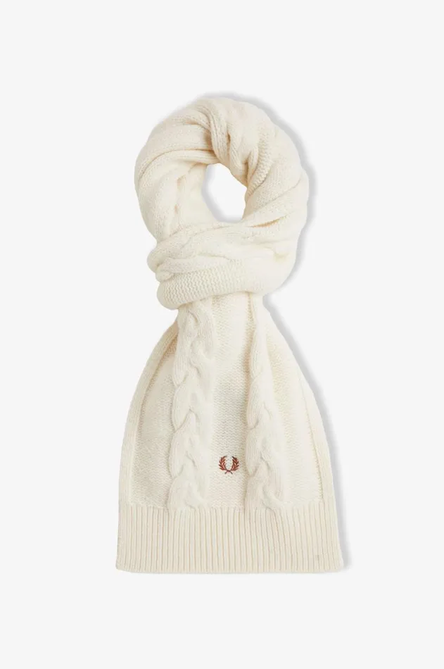 MenWomen Other Accessories Fred Perry Lambswool Cable Scarf Ecru