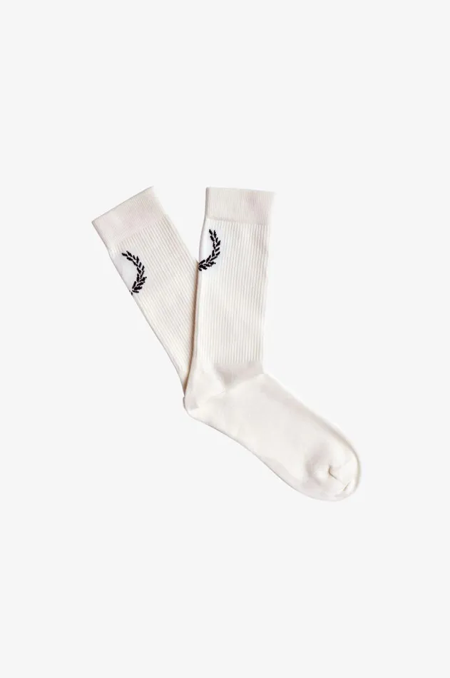 MenWomen Other Accessories Fred Perry Laurel Wreath Jacquard Sock Snow Whiteblack