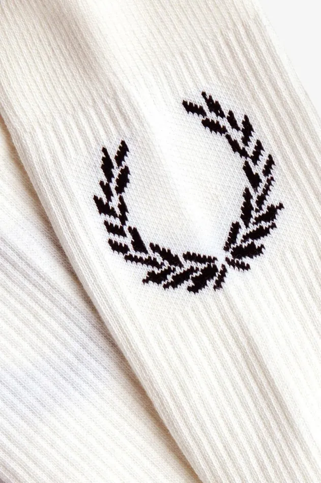 MenWomen Other Accessories Fred Perry Laurel Wreath Jacquard Sock Snow Whiteblack