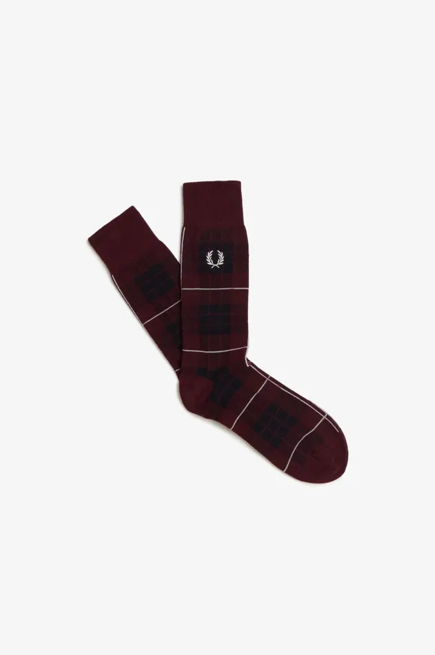 MenWomen Other Accessories Fred Perry Tartan Sock Oxblood