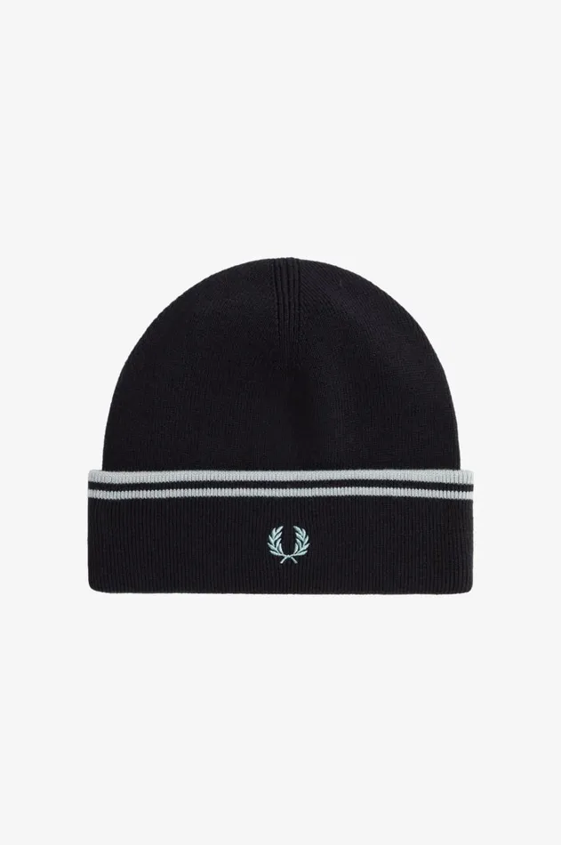 MenWomen Other Accessories Fred Perry Twin Tipped Beanie Navysilver Bluesilver Blue