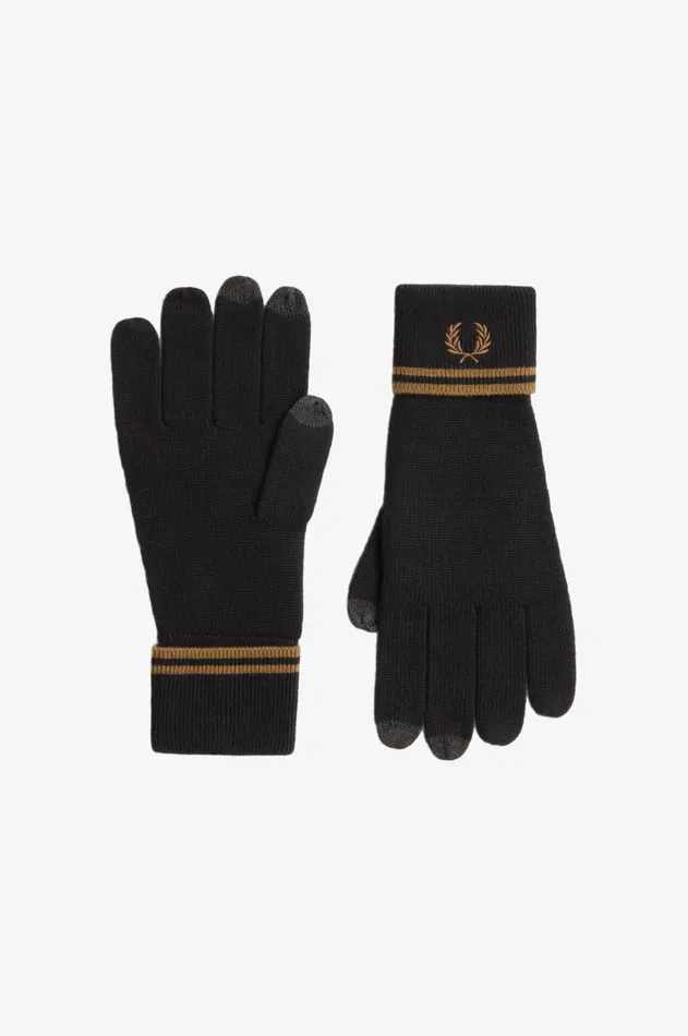 MenWomen Other Accessories Fred Perry Twin Tipped Gloves Blackshaded Stone