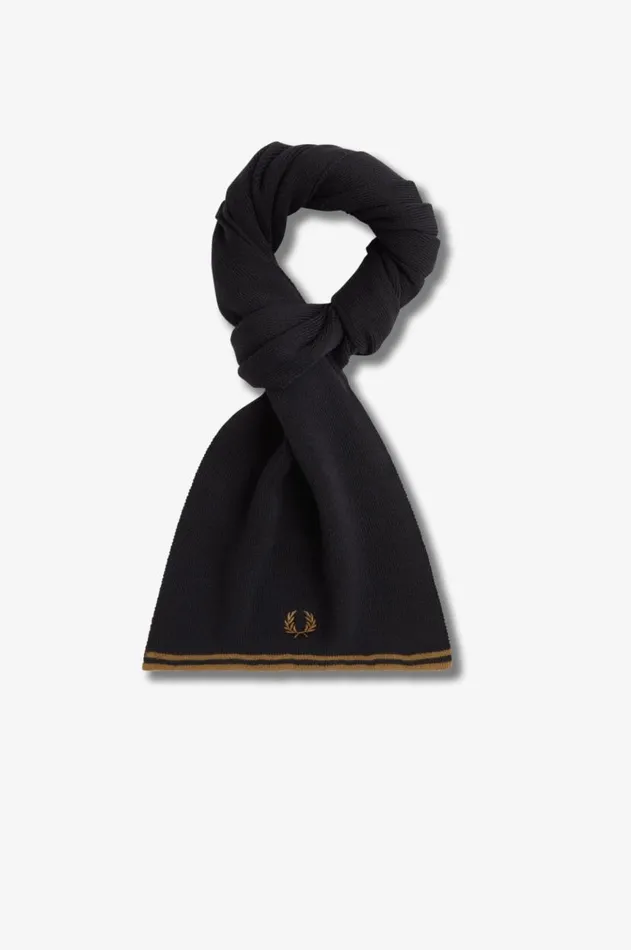 MenWomen Other Accessories Fred Perry Twin Tipped Scarf Blackshaded Stone