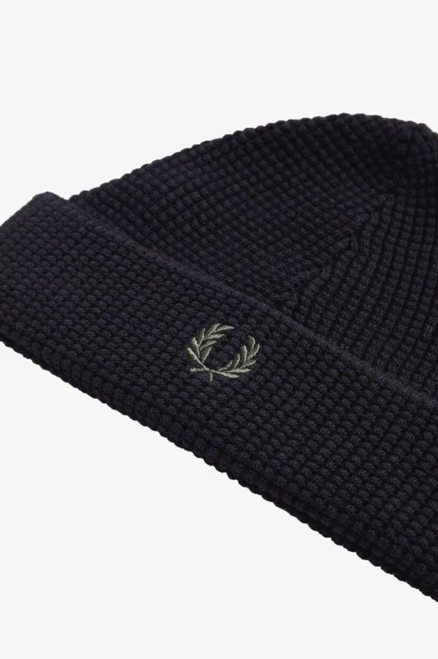 MenWomen Other Accessories Fred Perry Waffle Knit Beanie Black