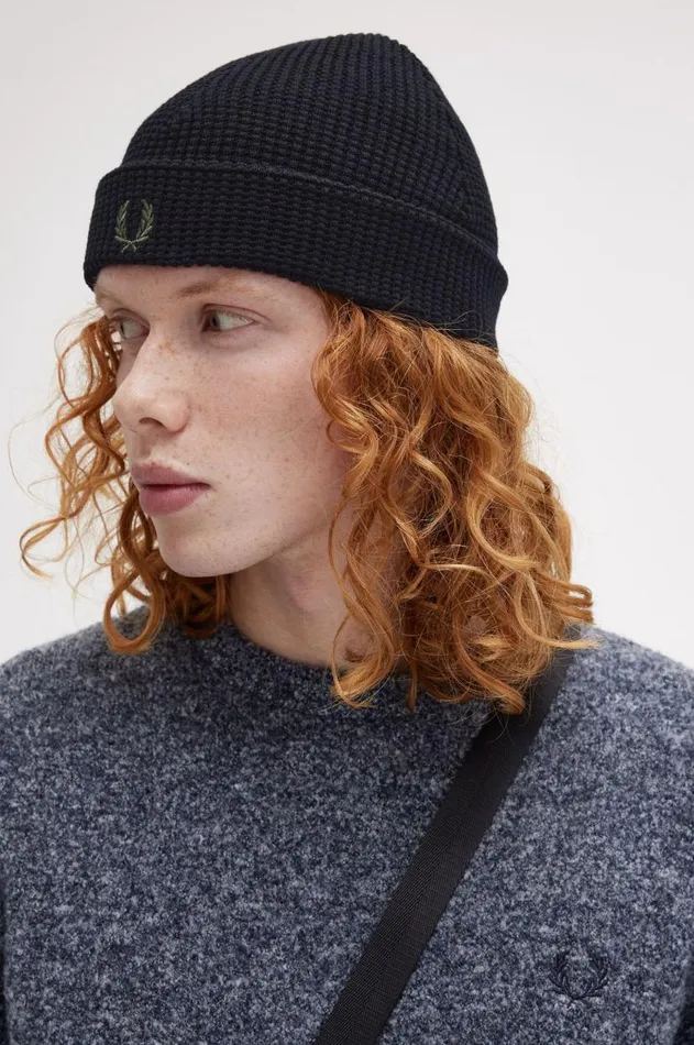 MenWomen Other Accessories Fred Perry Waffle Knit Beanie Black