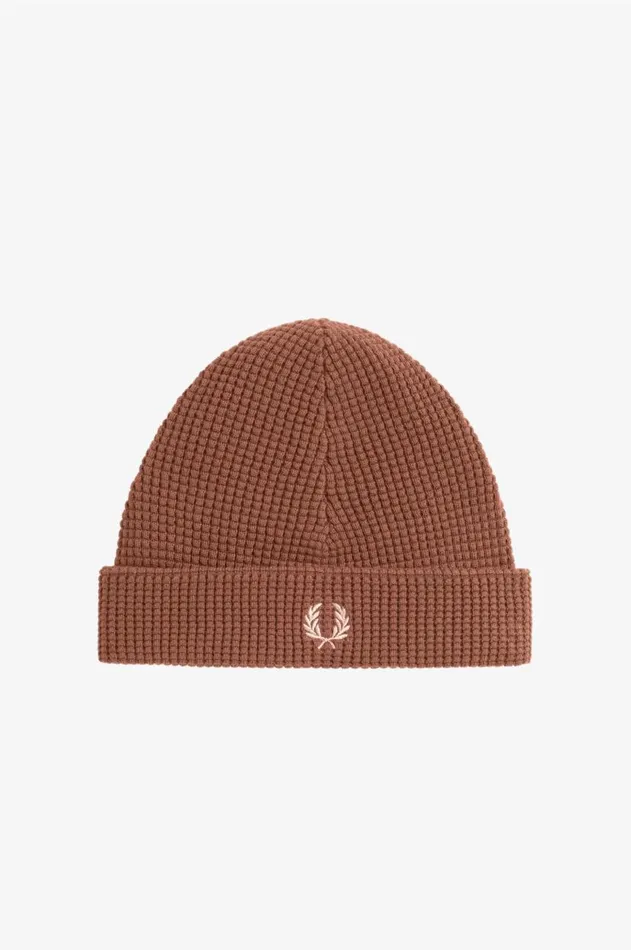 MenWomen Other Accessories Fred Perry Waffle Knit Beanie Whisky Brown