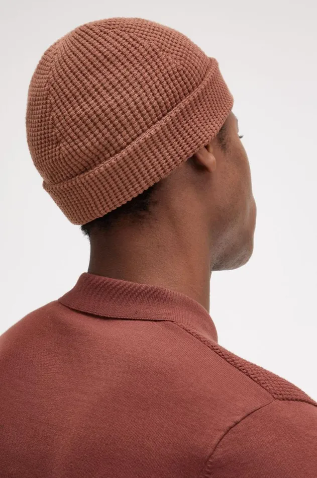 MenWomen Other Accessories Fred Perry Waffle Knit Beanie Whisky Brown