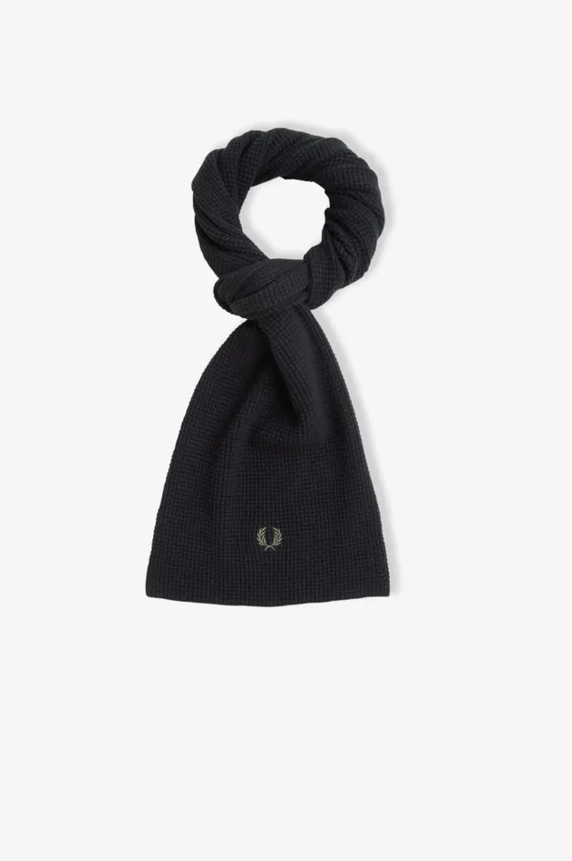 MenWomen Other Accessories Fred Perry Waffle Knit Scarf Black