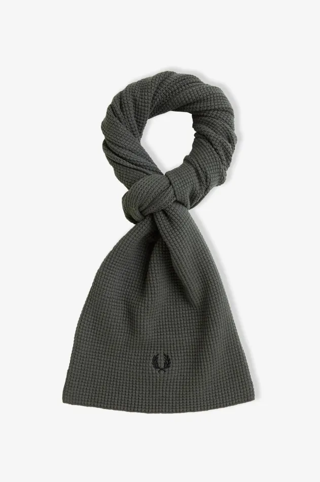 MenWomen Other Accessories Fred Perry Waffle Knit Scarf Field Green