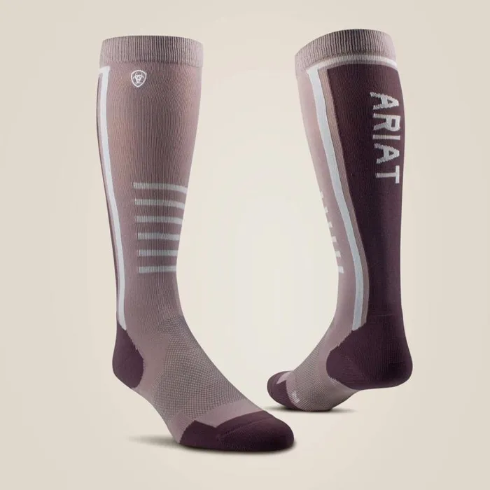 MenWomen Socks Ariat AriatTEK Slimline Performance Socks Quailhuckleberry