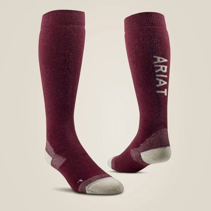 MenWomen Socks Ariat Country Performance Merino Socks Tawny Port