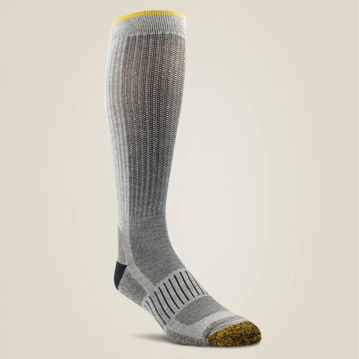 MenWomen Socks Ariat High Performance Mid Calf Tek Work Sock 2 Pair Pack Grey