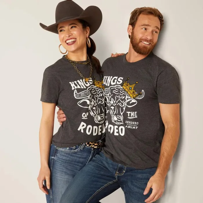 MenWomen TShirts and Polos Ariat Sendero King Cow TShirt Charcoal Heather