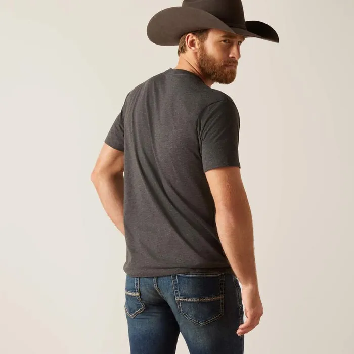 MenWomen TShirts and Polos Ariat Sendero King Cow TShirt Charcoal Heather MenWomen TShirts and Polos Ariat Sendero King Cow TShirt Charcoal Heather
