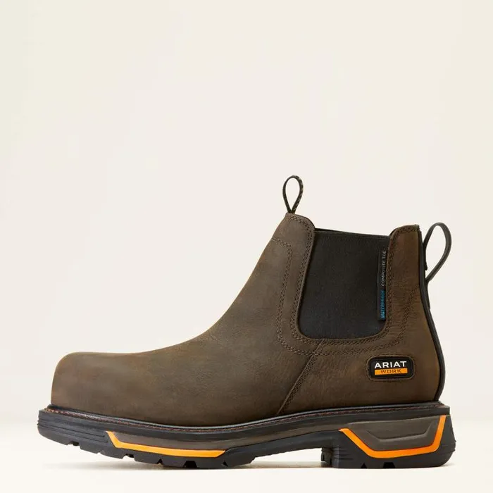 Men Work Boots Ariat Big Rig Chelsea Waterproof Composite Toe Work Boot Iron Coffee Men Work Boots Ariat Big Rig Chelsea Waterproof Composite Toe Work Boot Iron Coffee