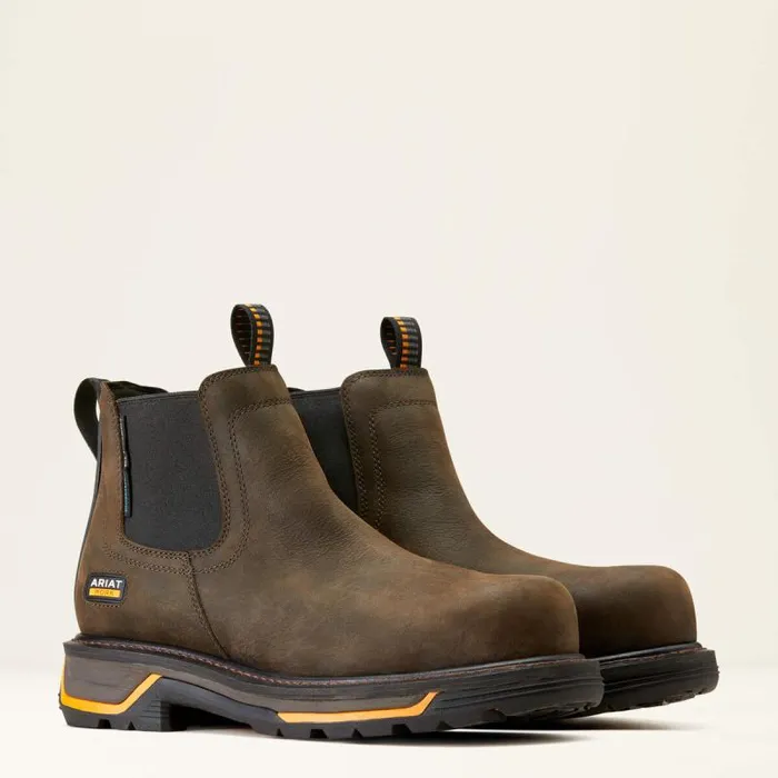 Men Work Boots Ariat Big Rig Chelsea Waterproof Composite Toe Work Boot Iron Coffee Men Work Boots Ariat Big Rig Chelsea Waterproof Composite Toe Work Boot Iron Coffee