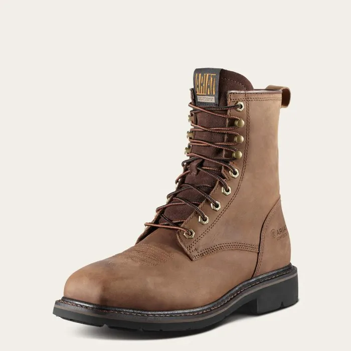 Men Work Boots Ariat Cascade 8034 Wide Square Toe Steel Toe Work Boot Alamo Brown