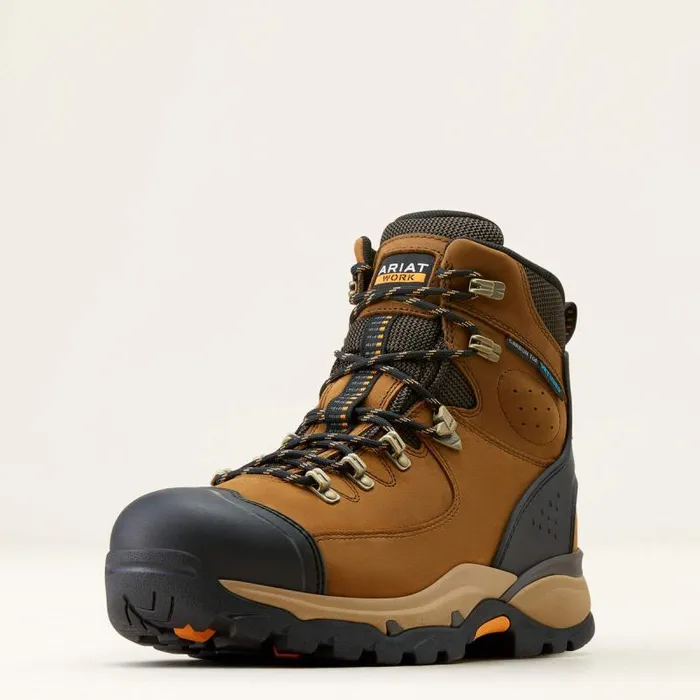 Men Work Boots Ariat Endeavor 6034 Waterproof Carbon Toe Work Boot Dusted Brown