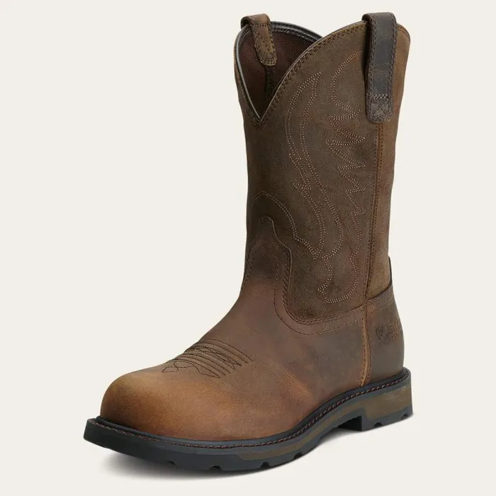 Men Work Boots Ariat Groundbreaker Steel Toe Work Boot Brown