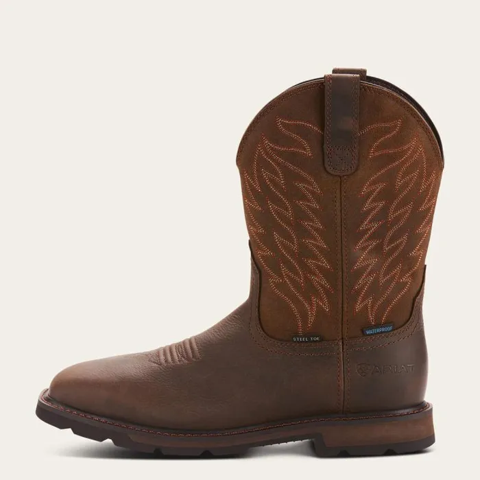 Men Work Boots Ariat Groundbreaker Wide Square Toe Waterproof Steel Toe Work Boot Dark Brown Men Work Boots Ariat Groundbreaker Wide Square Toe Waterproof Steel Toe Work Boot Dark Brown
