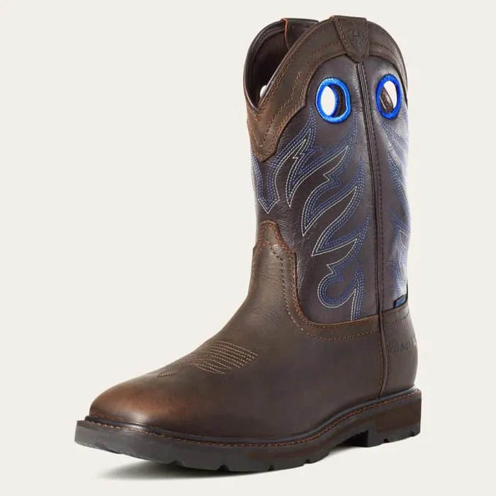 Men Work Boots Ariat Groundwork Waterproof Work Boot Dark Brown