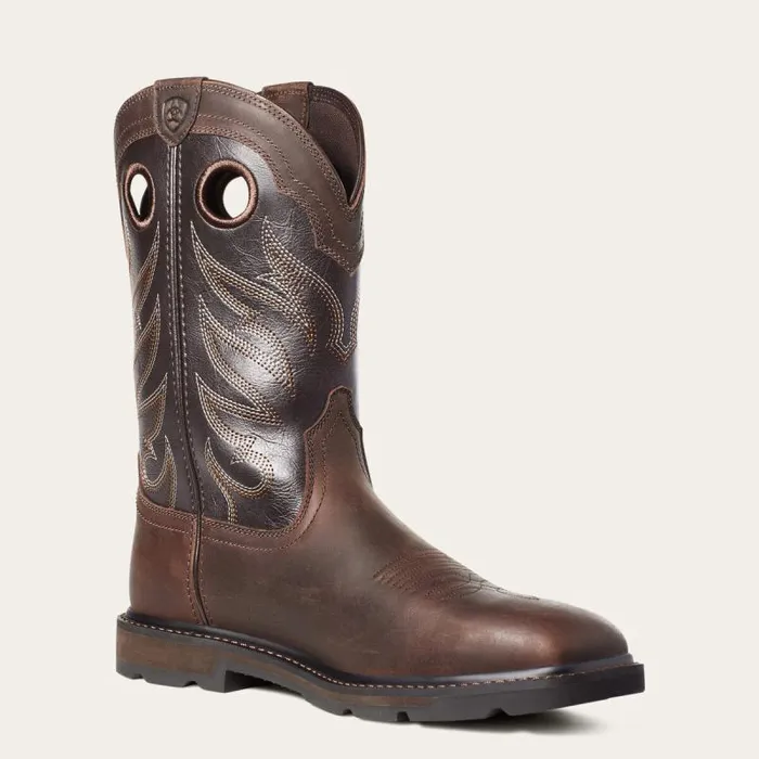 Men Work Boots Ariat Groundwork Wide Square Toe Steel Toe Work Boot Brown Men Work Boots Ariat Groundwork Wide Square Toe Steel Toe Work Boot Brown